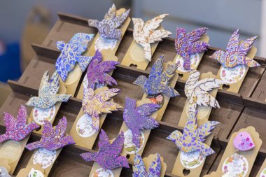 Kazan, Rusya - 03.02.2019: Açık uzay pazarı etkinliği. El yapımı incir standı.