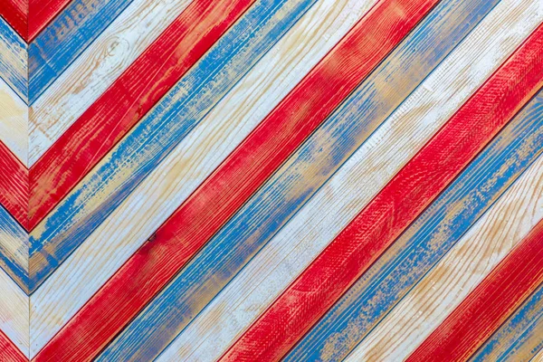Kırmızı, beyaz ve mavi renkli eski shabby ahşap arka plan.