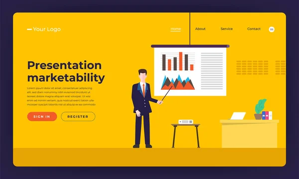 Мак Дизайн Веб Сайт Плоский Дизайн Концепции Презентации Навыков Маркетинга — стоковый вектор