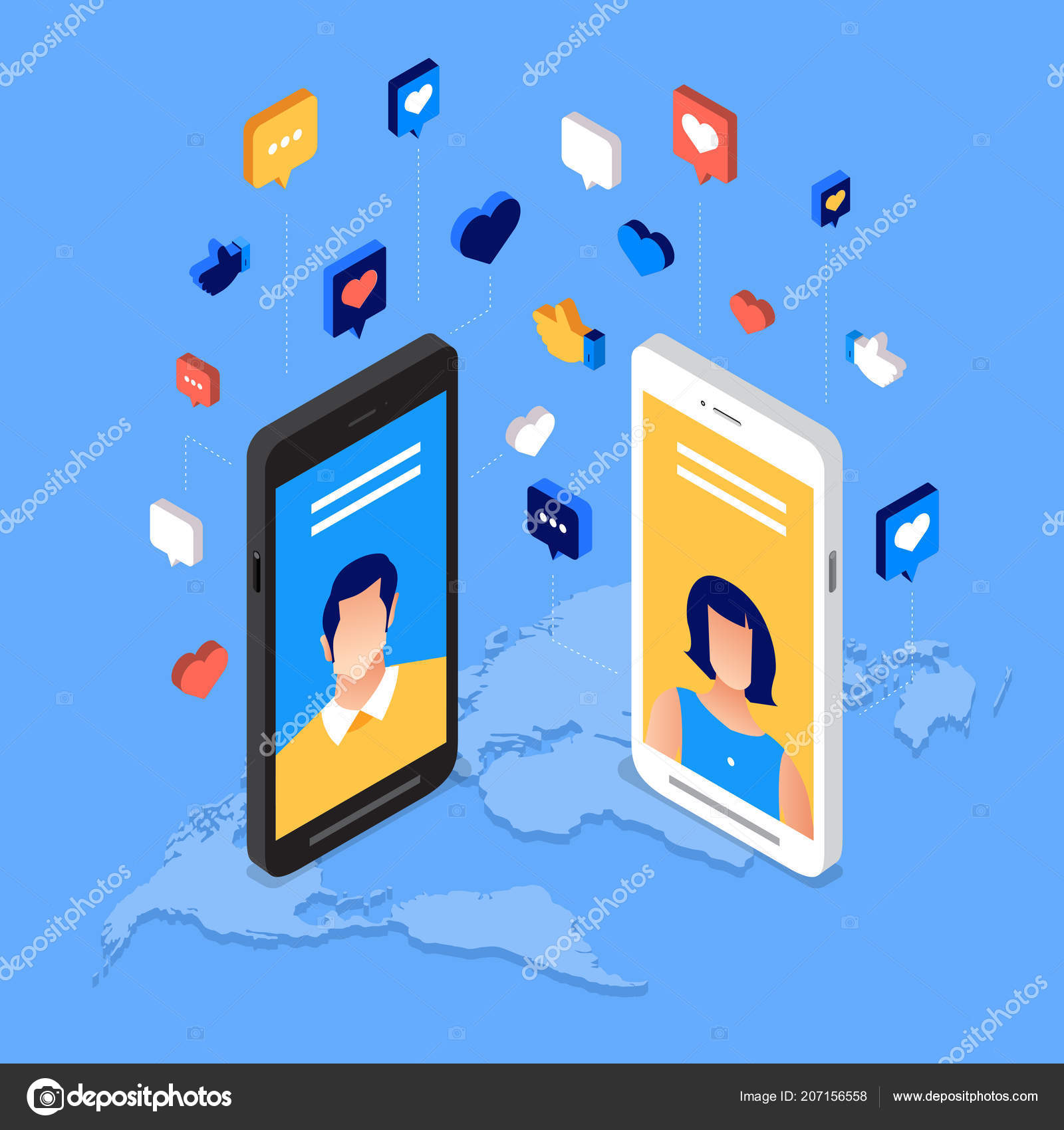 Social Media Day Vector Illustration Connecting People Together Cutting Edge Stock Vector C Emojoez 207156558