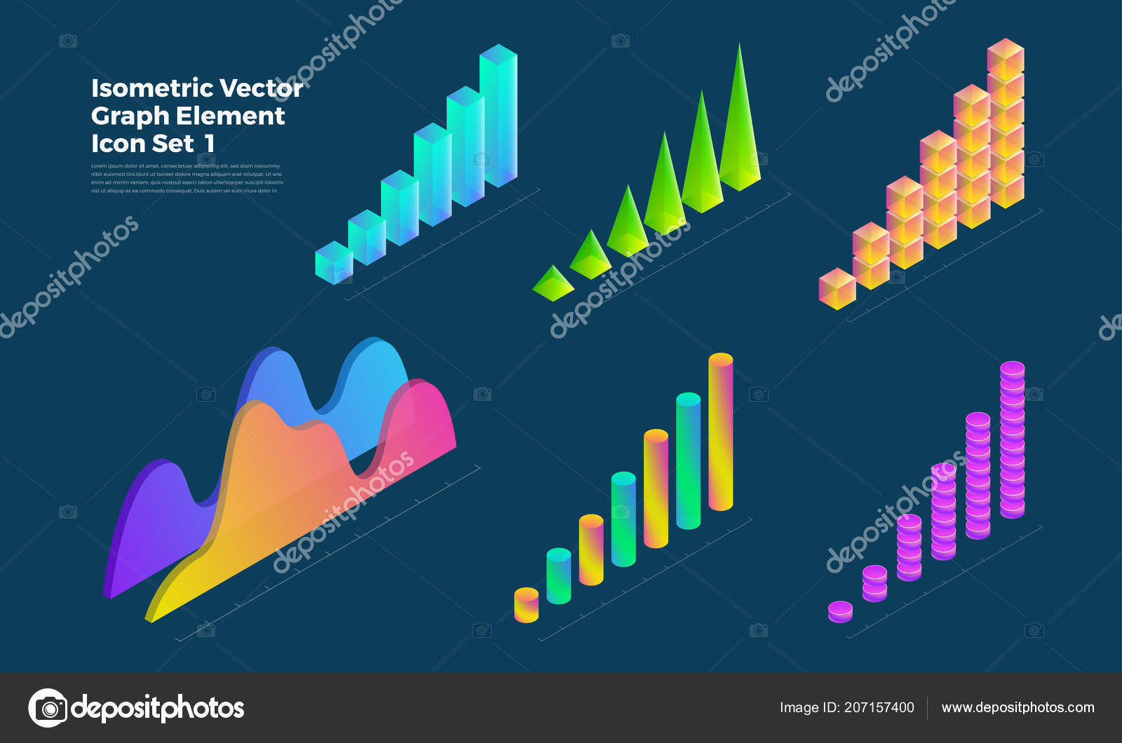 Graph Object Infographic Vector Set Elements Presentation Graphics ...