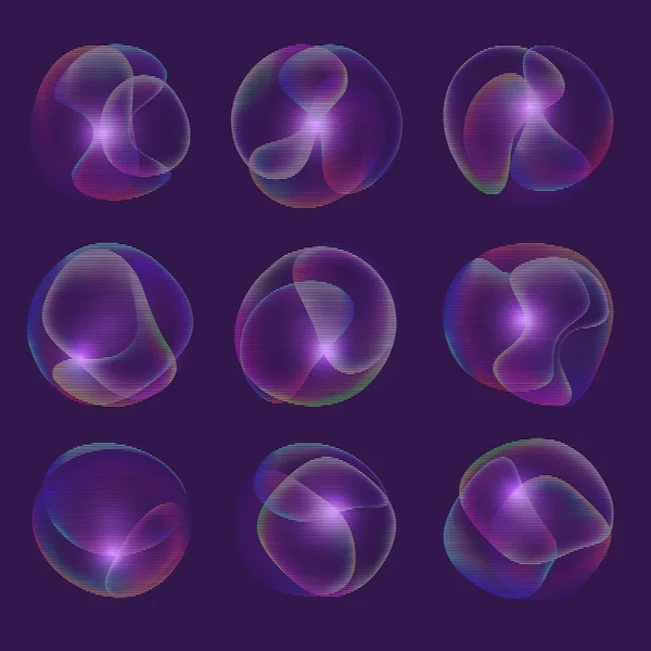 Background element design concept holographic fluid bright gradient.Set object for use in composition layout. Vector illustrations.