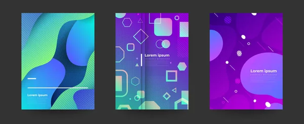 Geometrischer Hintergrund Helle Farben Und Dynamische Formkompositionen Cover Layout Desiign — Stockvektor
