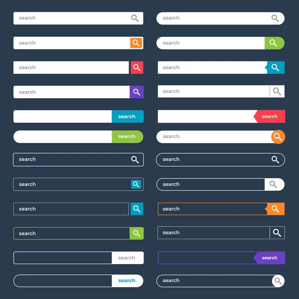 Designvorlagen Für Suchleiste Vektorelemente Festgelegt Vektorillustrationen — Stockvektor