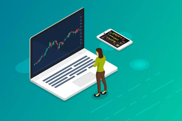 Diseño Plano Concepto Acción Exchang Comerciante Negocio Del Mercado Financiero — Archivo Imágenes Vectoriales