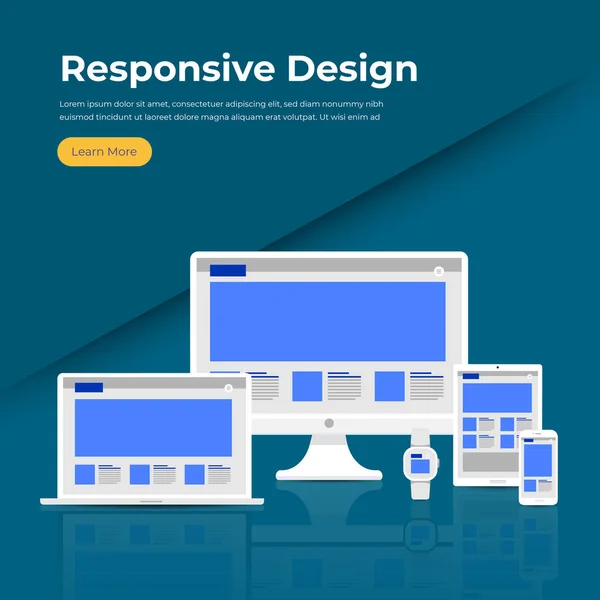 Concept Design Plat Isométrique Responsive Design Interface Site Web Mockup — Image vectorielle