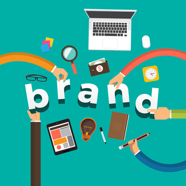 Концепция плоского дизайна ручной создания бренда. Векторные иллюстрации
.