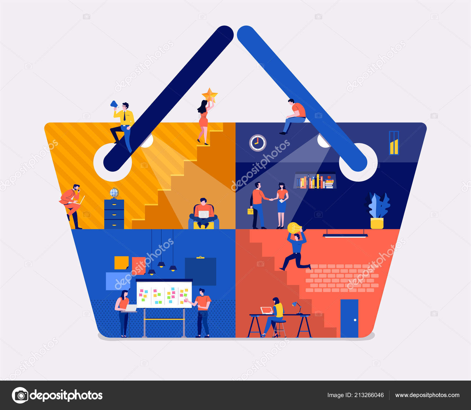 Illustrations Flat Design Concept Working Space Create Icon Online Shopping Vector Image By C Emojoez Vector Stock 213266046