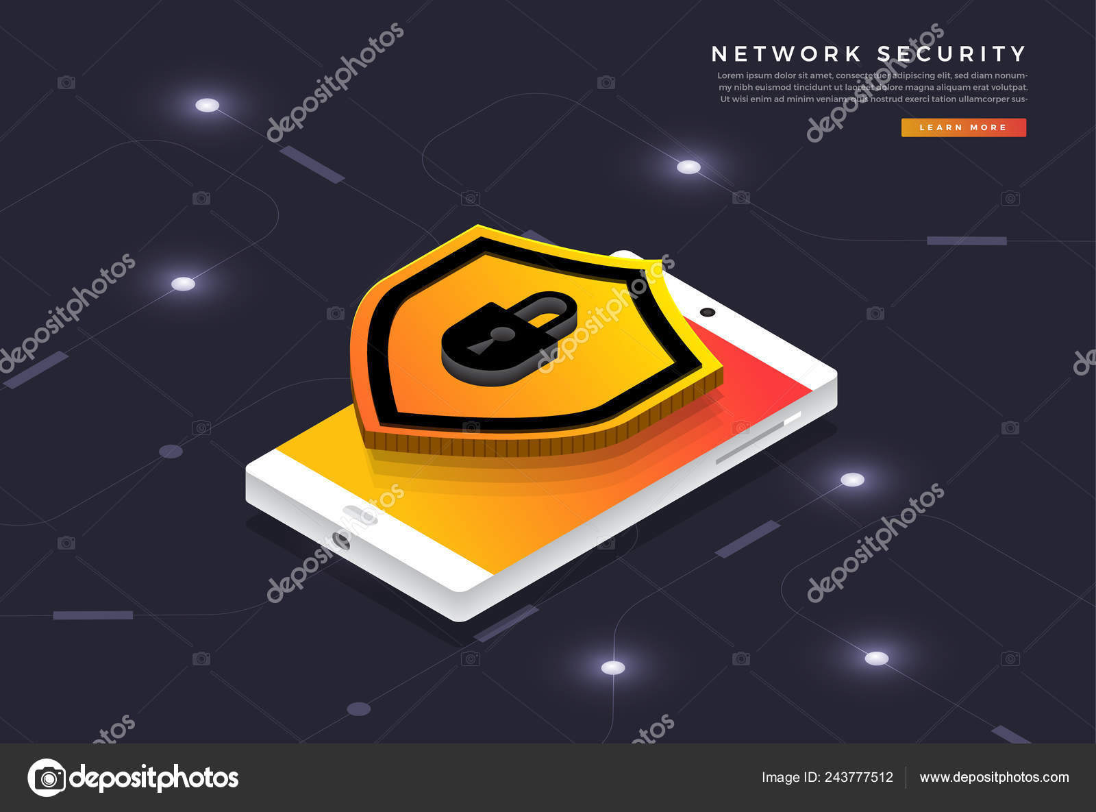 Isometric Illustrations Design Concept Mobile Technology Solution Cyber ...