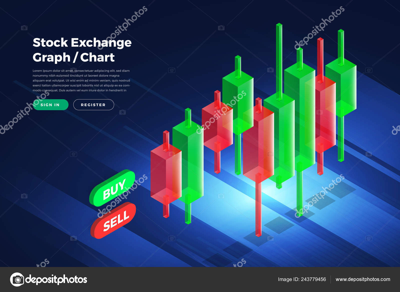 股票市场投资交易蜡烛棒图证券交易所概念设计和背景矢量插图图库矢量图©emojoez 243779456