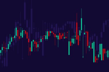 Mum çubuk grafik grafik yatırım borsa işlem hacmi, Menkul Kıymetler Borsası konsept tasarımı ve arka plan. Vektör çizimler.