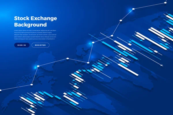 Candle Stick Graph Diagram Investeringar Börshandel Börsen Konceptdesign Och Bakgrund — Stock vektor