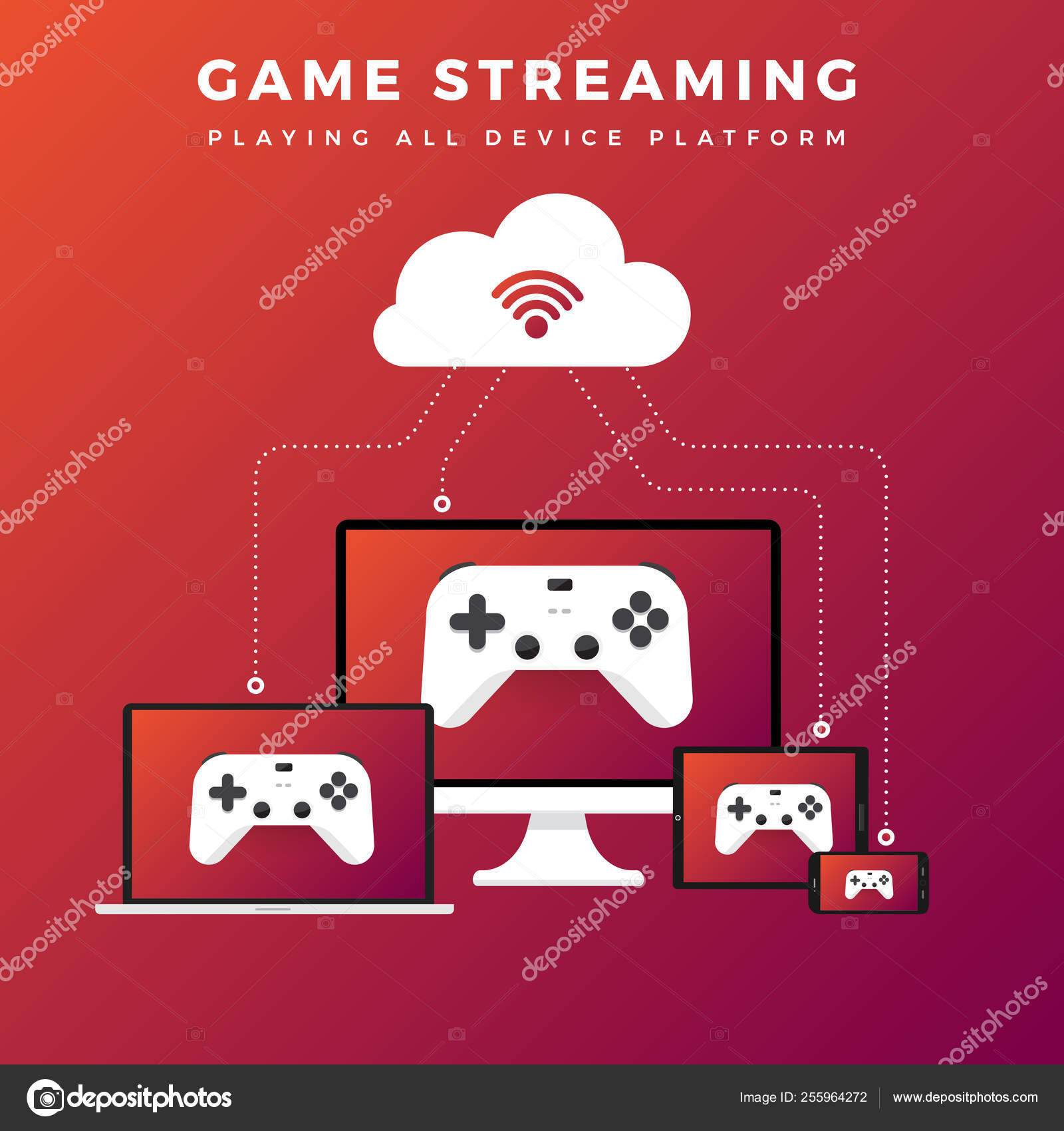 Conceito de design de ilustração de streamer de jogo ilustração