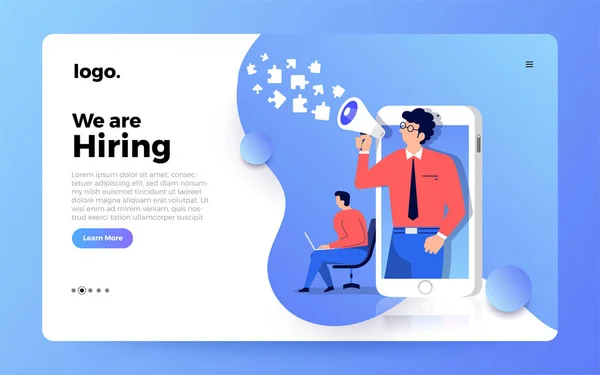 Sitio web Mockup Estamos contratando — Vector de stock