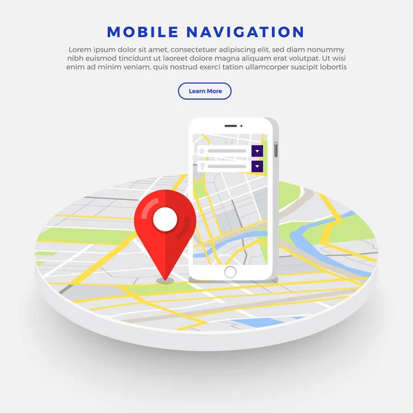 Concept de navigateur de localisation — Image vectorielle