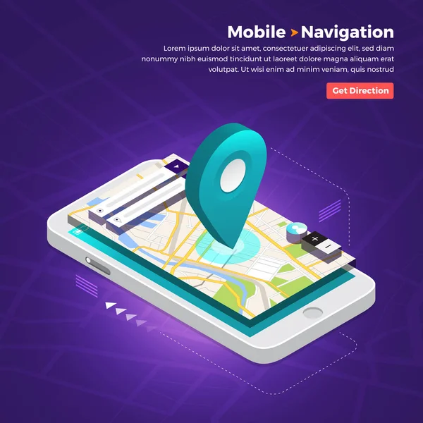 Concept de navigateur de localisation — Image vectorielle