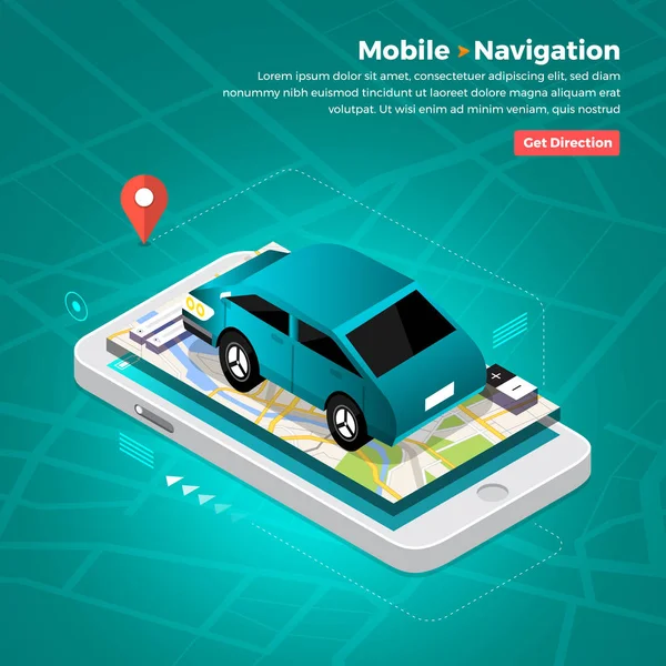 Concept de navigateur de localisation — Image vectorielle