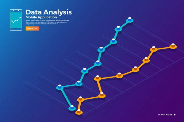 Isometrische Diagrammanalyse — Stockvektor