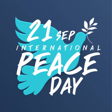 21 Eylül, uluslararası barış günü. İllüstrasyon kavramı barış dünyasını sunuyor. Vektör göstermek.