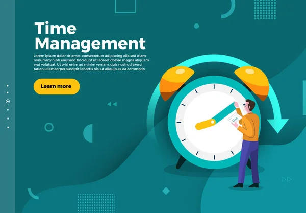 Design Conceito Ilustrações Gerenciamento Tempo Homem Negócios Pode Controlar Trabalho —  Vetores de Stock