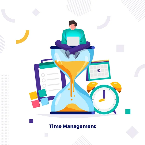 Illustrations Concept Design Time Management Businessman Can Control Work Life — Stock Vector