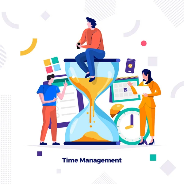 插图时间管理的概念设计 商人可以控制工作和生活 用于横幅网站和内容 矢量说明 — 图库矢量图片