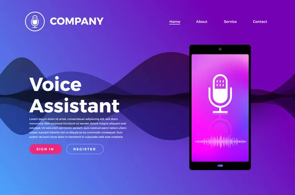 Concept Design Voice Technologie Isometrische Illustraties Vector Assistent Die Apparaat — Stockvector