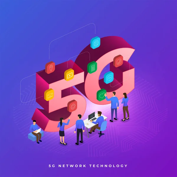 Isometric Illustration Design Concept Solution Technologie Réseau Connectant Internet Haute — Image vectorielle