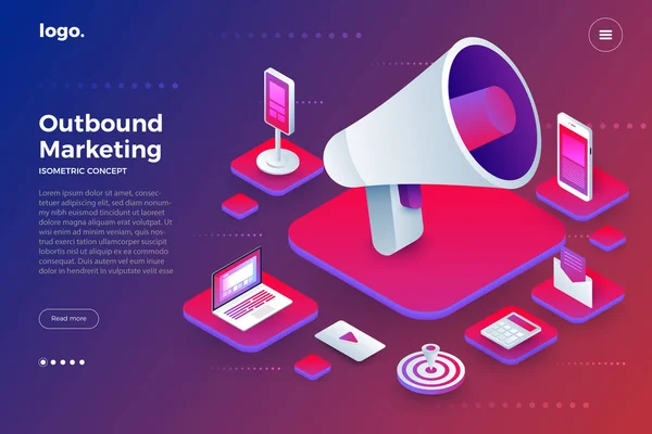 Ilustrações outbound marketing — Vetor de Stock