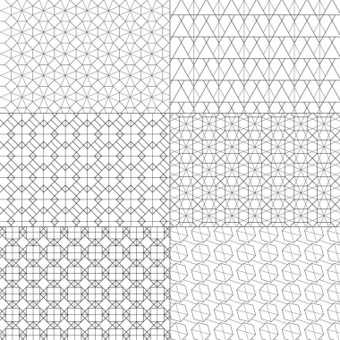 Minimum şablon vektör kümesi. Geometrik çizgi ve şekil tasarımı. Vektör İllüstrasyonu.