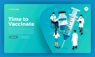 Vektör Aşılama Konsepti. Sağlıklı ilaç aşısı, iğne. İzole vektör illüstrasyonu.