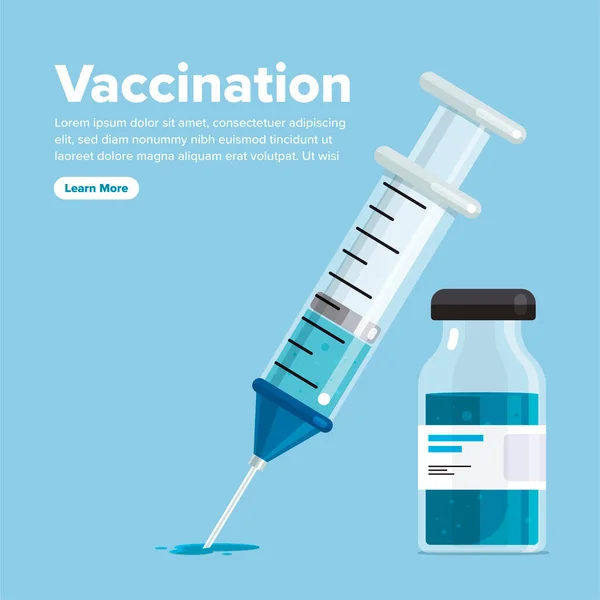 Concept Vaccination Vectorielle Vaccination Saine Injection Illustration Vectorielle Isolée — Image vectorielle