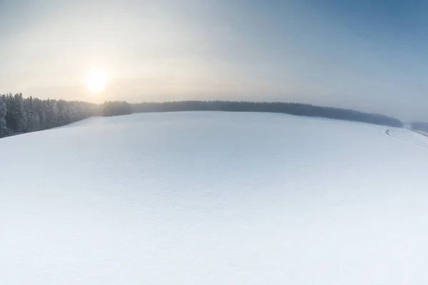 Zimní Krajina Sněhovým Polem — Stock fotografie