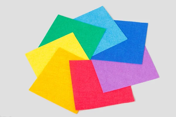 Set Colored Sheets Felt Rainbow Colors — Stock Photo, Image