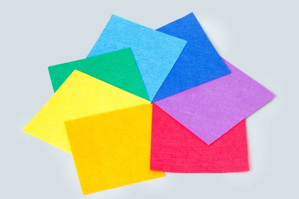 Set Colored Sheets Felt Rainbow Colors — Stock Photo, Image