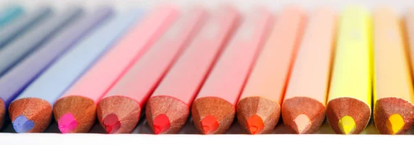Colored Pencils White Table — Stock Photo, Image