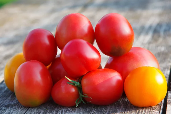 Tomates Mesa Madera —  Fotos de Stock