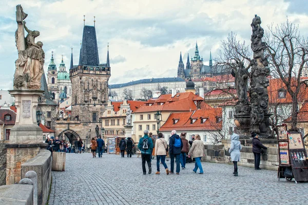 Charles Bridge Prague Spring — Stock Photo, Image