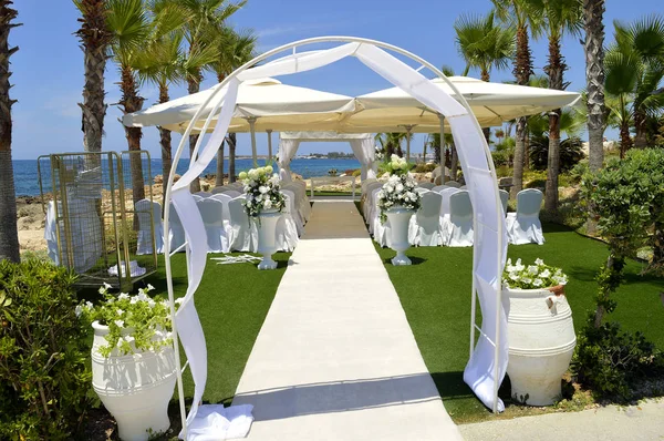 Matrimonio Tendone Paphos Una Località Turistica Cipro — Foto Stock