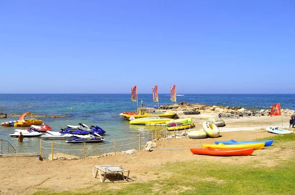 Paphos Chypre Grèce Juin 2018 Bateaux Louer Paphos Beach Une — Photo
