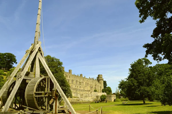 Trebuchet Franse Naam Voor Katapult Warwick Castle Gebruikt Een Swingende — Stockfoto