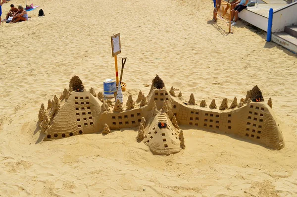 Sand Sculpture Corralejo Beach Fuerteventura — Stock Photo, Image