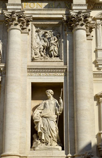 Detalj Den Berömda Fontana Trevi Rom — Stockfoto