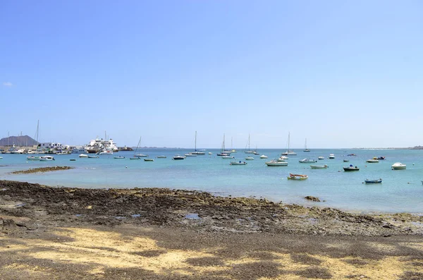 Fishing Boats Corralejo Harbour — Stock Photo, Image