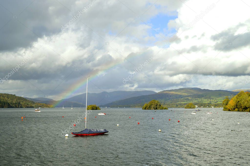 Rainbow in Bowness-on-Windermere on Lake Windermere