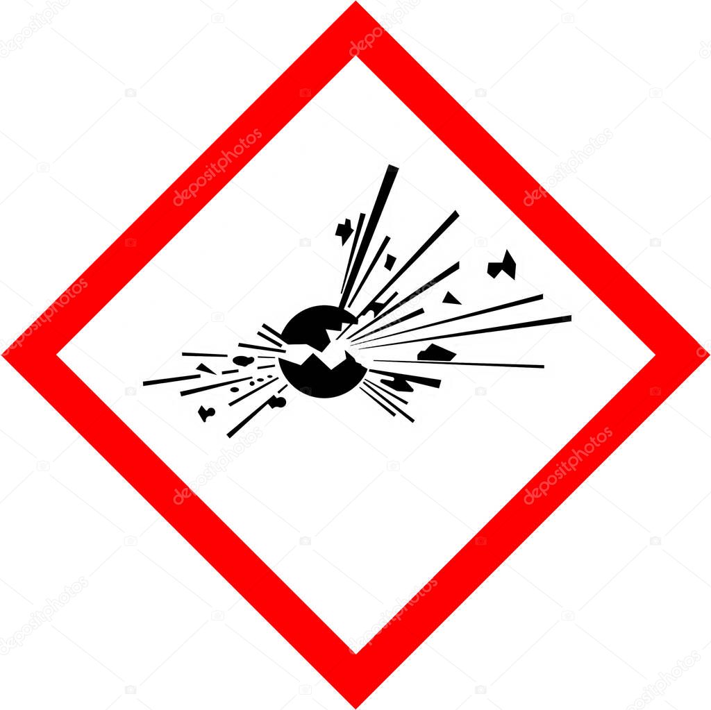 Symbol Used for: explosives, self-reactive substances, mixtures and organic peroxide
