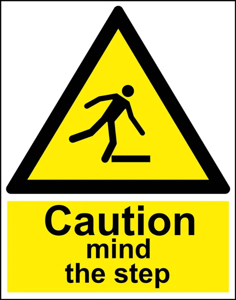 Vigyázat Lépcső Sárga Figyelmeztető Jel — Stock Fotó