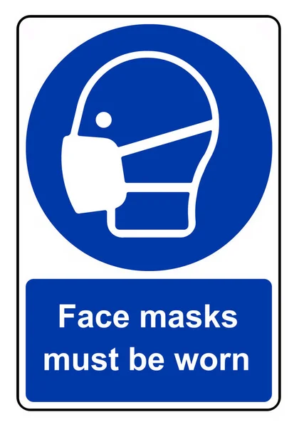 Maski Twarz Muszą Być Noszone Tym Rejonie — Zdjęcie stockowe