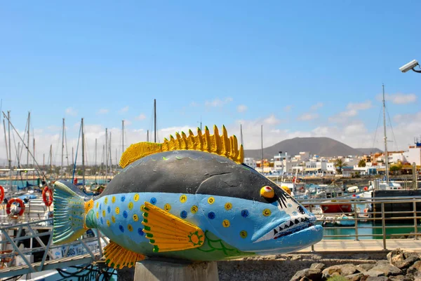 Pesce Dipinto Nel Porto Corralejo — Foto Stock