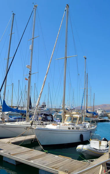 Jachty Přístavu Puerto Calero Lanzarote — Stock fotografie